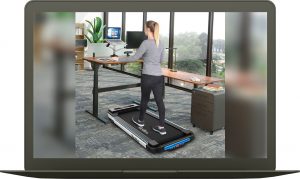 A treadmill desk